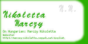 nikoletta marczy business card